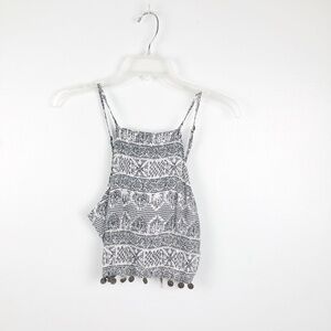 🦋 NEW LF MILLAU Black Tribal Coin Halter Top Small Boho Casual Indie Festival